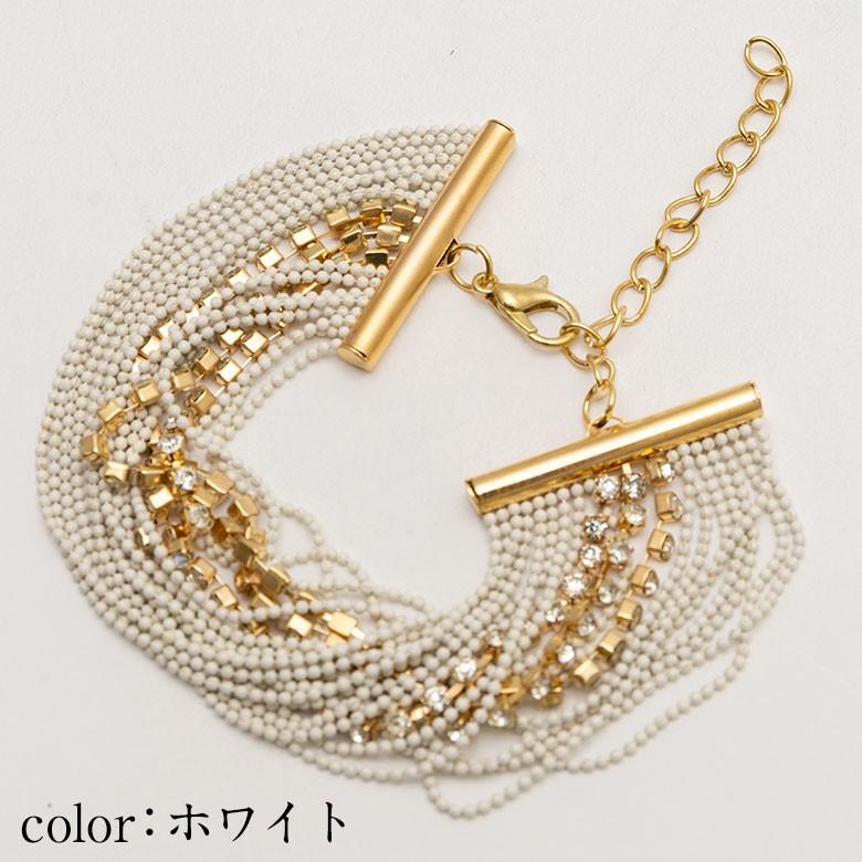 ブレスレット ３連 ラインストーン ボールチェーン アジアン エスニック バリ雑貨 おしゃれ レディース b-1165 | ブランド登録なし | 05