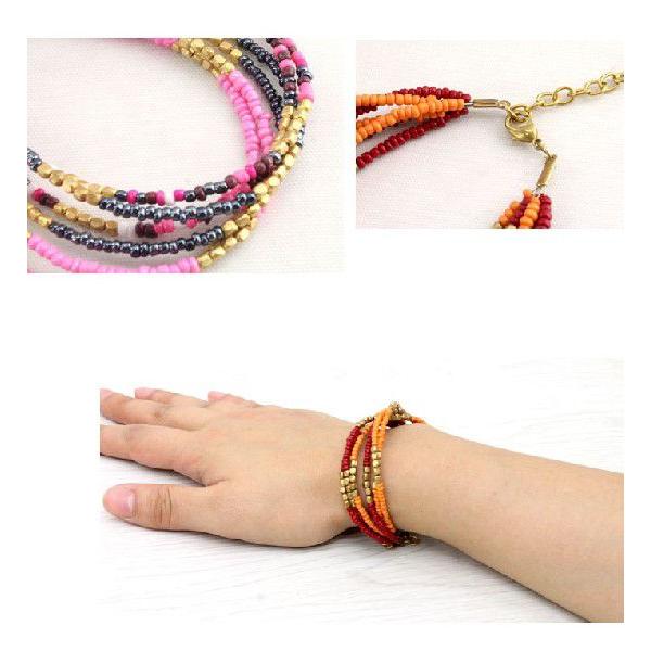 カラフルビーズの6連ブレスレット 3色展開 アジア工房 b-1169 | ブランド登録なし | 02