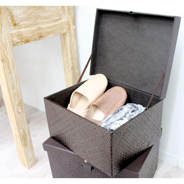 パンダンで出来たフタ付収納ボックス Sサイズ 2色展開 アジア工房 b-1174 | ブランド登録なし | 02