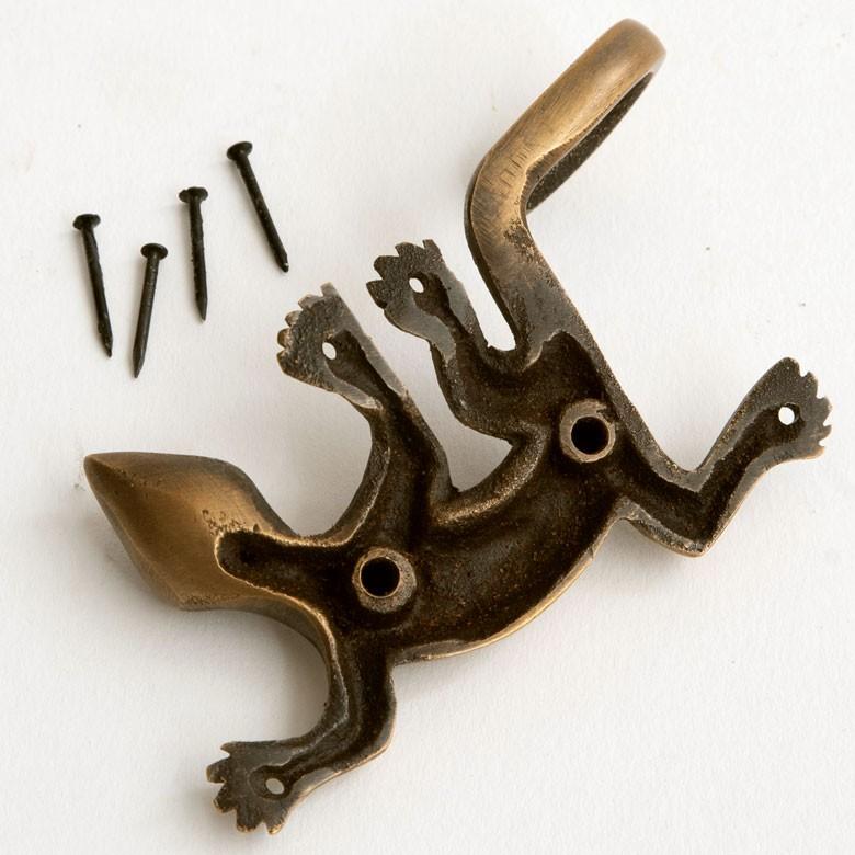 取っ手 ドアノブ 真鍮製 ヤモリ型 幅5cm 高さ9.5cm アンティーク風 つまみ DIY 付け替え 引き出し 家具 ハンドル 真鍮ノブ アジア工房 b-1375 | ブランド登録なし | 09