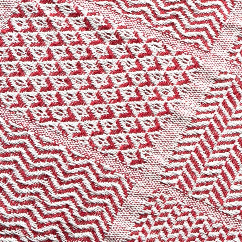 ブランケット ひざ掛け 約130×170cm 膝掛け ニットブランケット 毛布 大判 レッド ジオメトリック柄 ダイヤ柄 肩掛 インド綿 コットン 防寒 b-3440 | ブランド登録なし | 09