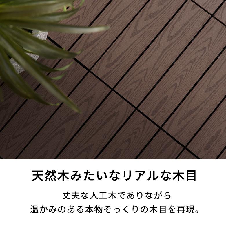 ウッド パネル デッキ タイル 人工木 diy 木目柄 15枚セット 軽量 ジョイント 庭 ベランダ テラス バルコニー ガーデン b-651 | ブランド登録なし | 14