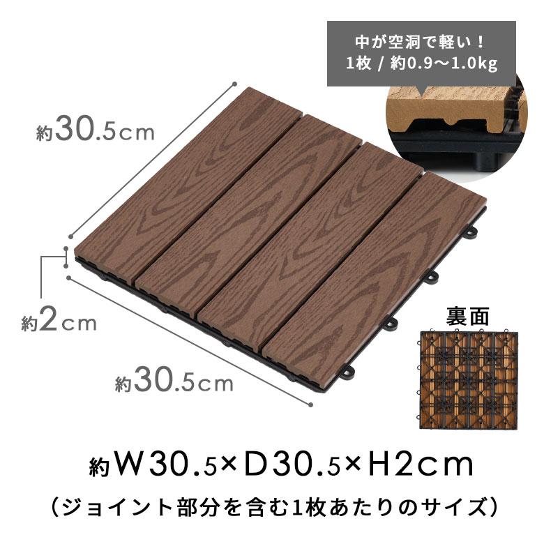 ウッド パネル デッキ タイル 人工木 diy 木目柄 15枚セット 軽量 ジョイント 庭 ベランダ テラス バルコニー ガーデン b-651 | ブランド登録なし | 20