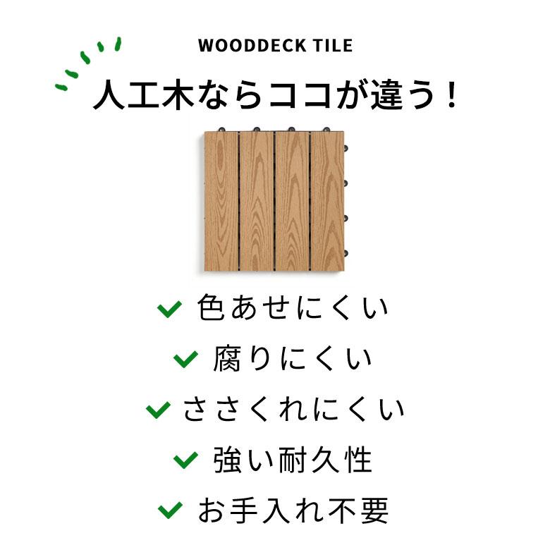 ウッド パネル デッキ タイル 人工木 diy 木目柄 15枚セット 軽量 ジョイント 庭 ベランダ テラス バルコニー ガーデン b-651 | ブランド登録なし | 07