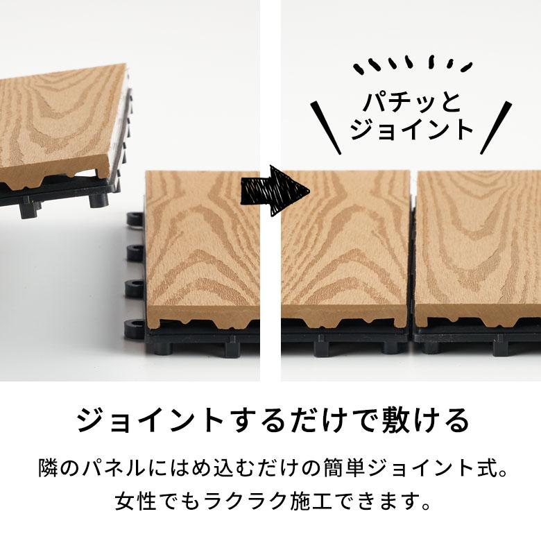 ウッド パネル デッキ タイル 人工木 diy 木目柄 15枚セット 軽量 ジョイント 庭 ベランダ テラス バルコニー ガーデン b-651 | ブランド登録なし | 13