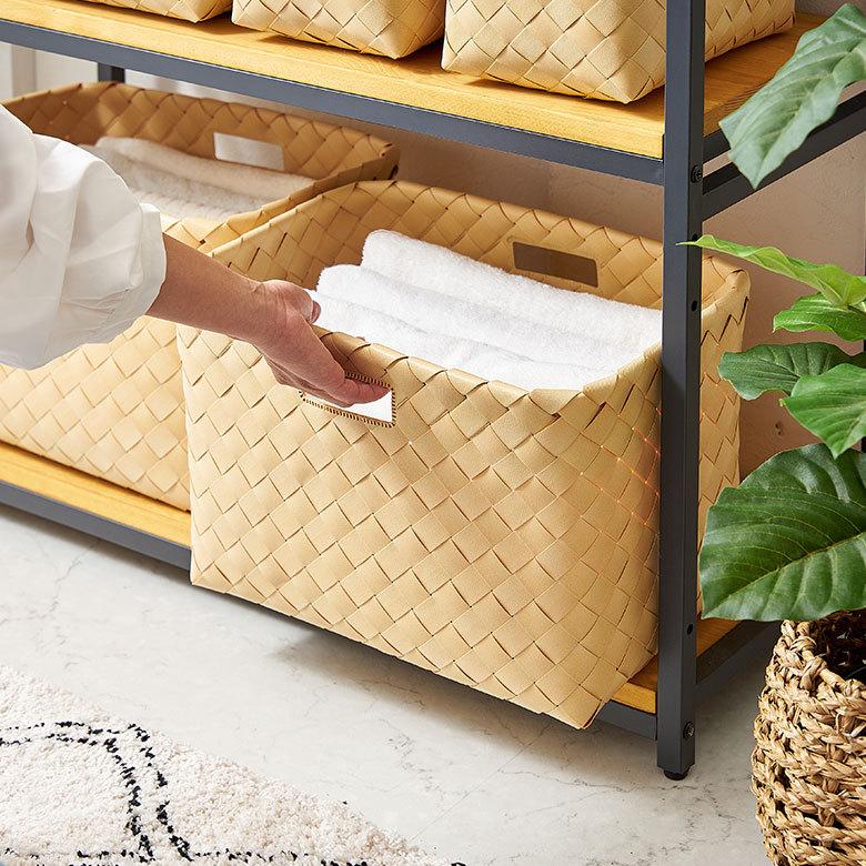 かご バスケット 洗える 持ち手付き 白樺風 籠 ポリエチレン 深型タイプ 丸洗い 収納 カラー ボックス 対応 おしゃれ 北欧 韓国 インテリア  西海岸 b-66 | ELEMENTS（インテリア） | 04