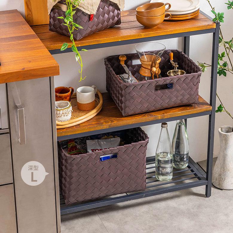 かご バスケット 洗える 持ち手付き 白樺風 籠 ポリエチレン 深型タイプ 丸洗い 収納 カラー ボックス 対応 おしゃれ 北欧 韓国 インテリア  西海岸 b-66 | ELEMENTS（インテリア） | 13