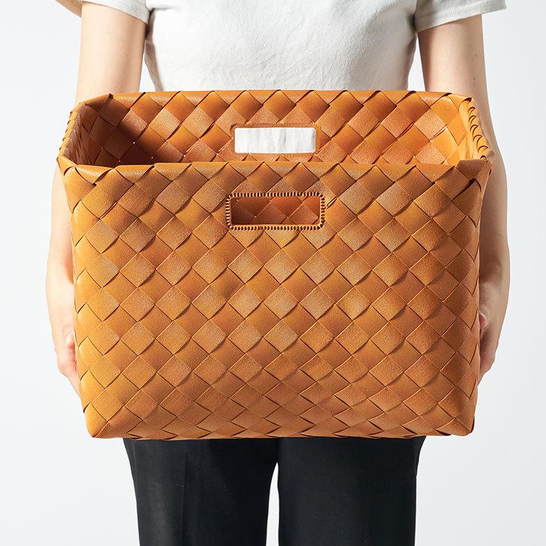 かご バスケット 洗える 持ち手付き 白樺風 籠 ポリエチレン 深型タイプ 丸洗い 収納 カラー ボックス 対応 おしゃれ 北欧 韓国 インテリア  西海岸 b-66 | ELEMENTS（インテリア） | 18