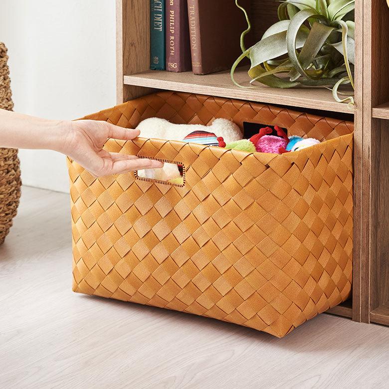 ELEMENTS かご バスケット 洗える 持ち手付き 白樺風 籠 ポリエチレン