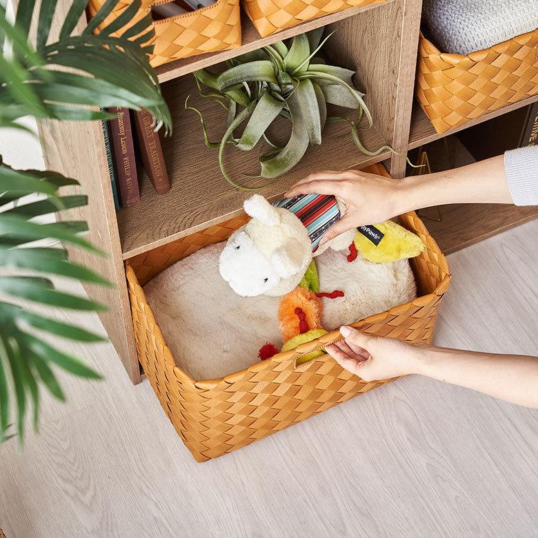 かご バスケット 洗える 持ち手付き 白樺風 籠 ポリエチレン 深型タイプ 丸洗い 収納 カラー ボックス 対応 おしゃれ 北欧 韓国 インテリア  西海岸 b-66 | ELEMENTS（インテリア） | 10