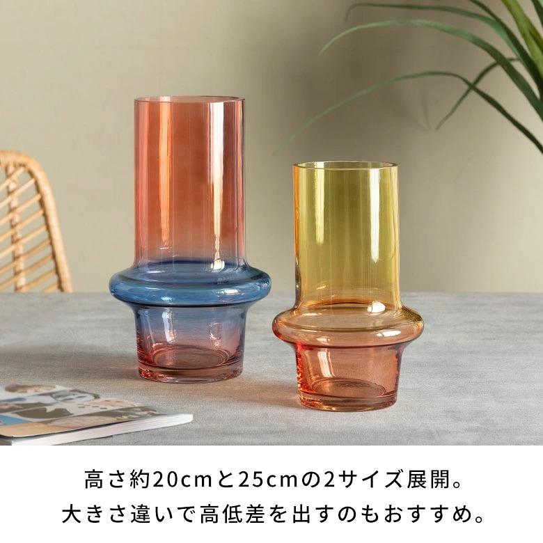 花瓶 フラワーベース カラフル ポップ 韓国 おしゃれ かわいい ツートーン グラデーション 北欧 赤 オレンジ ブルー 青 イエロー 黄色 玄関 インテリア b-9495 | ブランド登録なし | 06