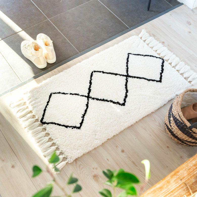玄関マット ラグマット 約 50×80cm ベニオワレン風 メッシュ 長方形 室内 ラグ カーペット ホットカーペット 床暖房対応 おしゃれ 北欧 b1a-83 | ELEMENTS（インテリア） | 16