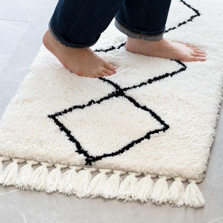玄関マット ラグマット 約 50×80cm ベニオワレン風 メッシュ 長方形 室内 ラグ カーペット ホットカーペット 床暖房対応 おしゃれ 北欧 b1a-83 | ELEMENTS（インテリア） | 05
