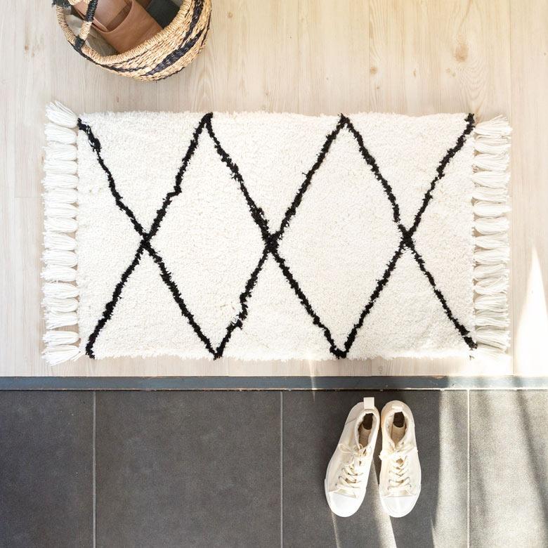 玄関マット ラグマット 約 50×80cm ベニオワレン風 メッシュ 長方形 室内 ラグ カーペット ホットカーペット 床暖房対応 おしゃれ 北欧 b1a-83 | ELEMENTS（インテリア） | 09