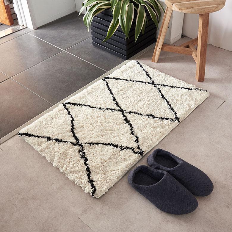 玄関マット 屋内 おしゃれ ベニワレン風 洗えるラグ 50×80 玄関 マット 室内 カーペット 洗濯 モロッカン 夏用 絨毯 北欧 リゾート インテリア アジアン b1a-84 | ELEMENTS（インテリア） | 11