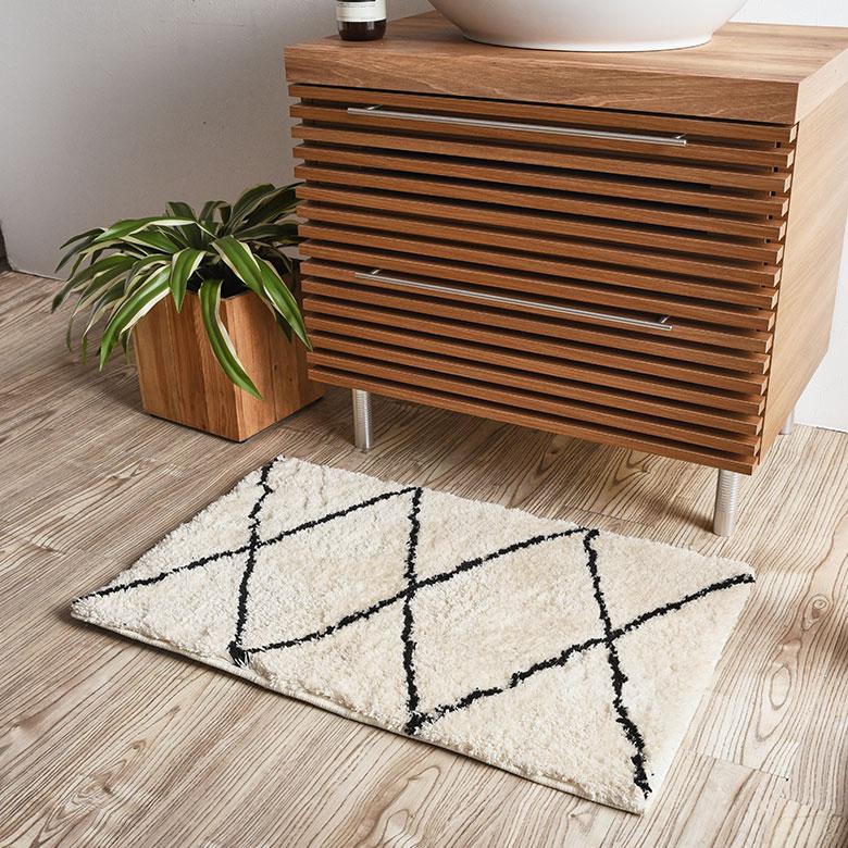 玄関マット 屋内 おしゃれ ベニワレン風 洗えるラグ 50×80 玄関 マット 室内 カーペット 洗濯 モロッカン 夏用 絨毯 北欧 リゾート インテリア アジアン b1a-84 | ELEMENTS（インテリア） | 13