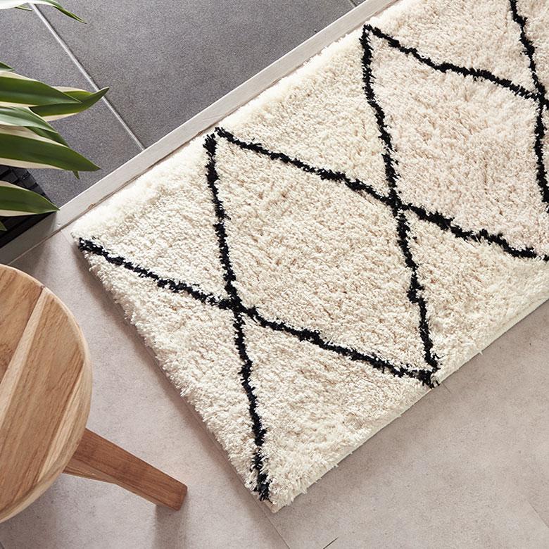 玄関マット 屋内 おしゃれ ベニワレン風 洗えるラグ 50×80 玄関 マット 室内 カーペット 洗濯 モロッカン 夏用 絨毯 北欧 リゾート インテリア アジアン b1a-84 | ELEMENTS（インテリア） | 14