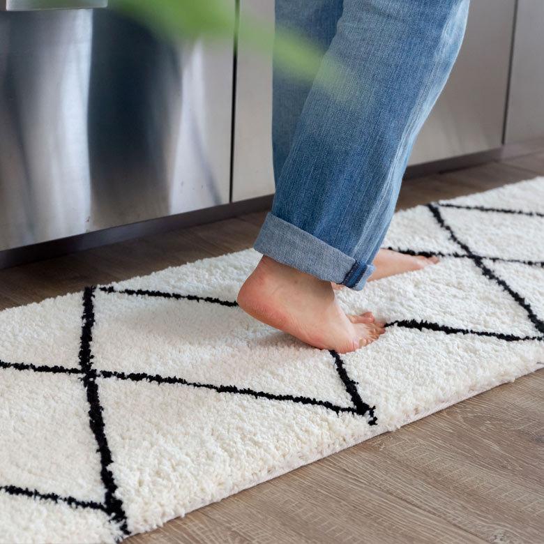 キッチンマット ラグマット 約 45×185cm ベニオワレン風 メッシュ 長方形 室内 ラグ カーペット ホットカーペット 床暖房対応 おしゃれ 北欧 b1b-83 | ELEMENTS（インテリア） | 13