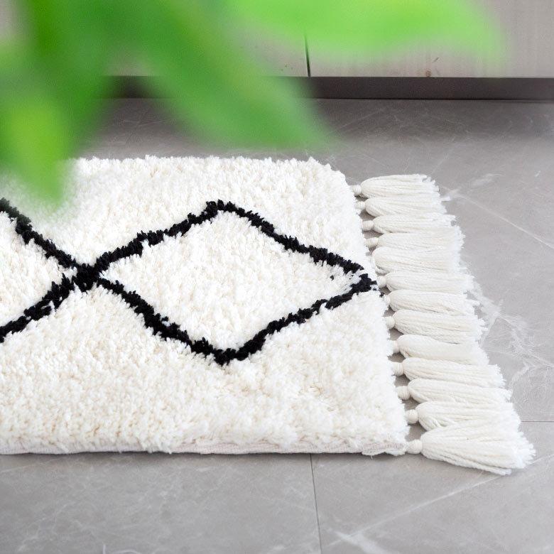 キッチンマット ラグマット 約 45×185cm ベニオワレン風 メッシュ 長方形 室内 ラグ カーペット ホットカーペット 床暖房対応 おしゃれ 北欧 b1b-83 | ELEMENTS（インテリア） | 06