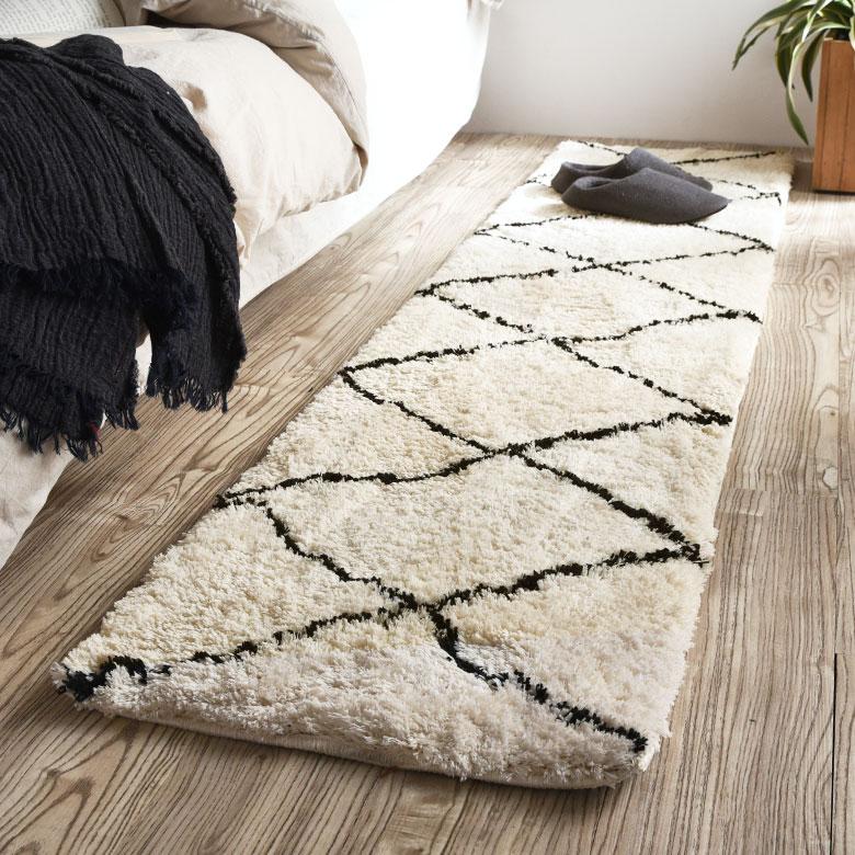 キッチンマット 洗える ベニワレン風 洗えるラグ 45×185 台所マット カーペット 洗濯 モロッカン 夏用 絨毯 廊下 北欧 リゾート インテリア アジアン b1b-84 | ELEMENTS（インテリア） | 14