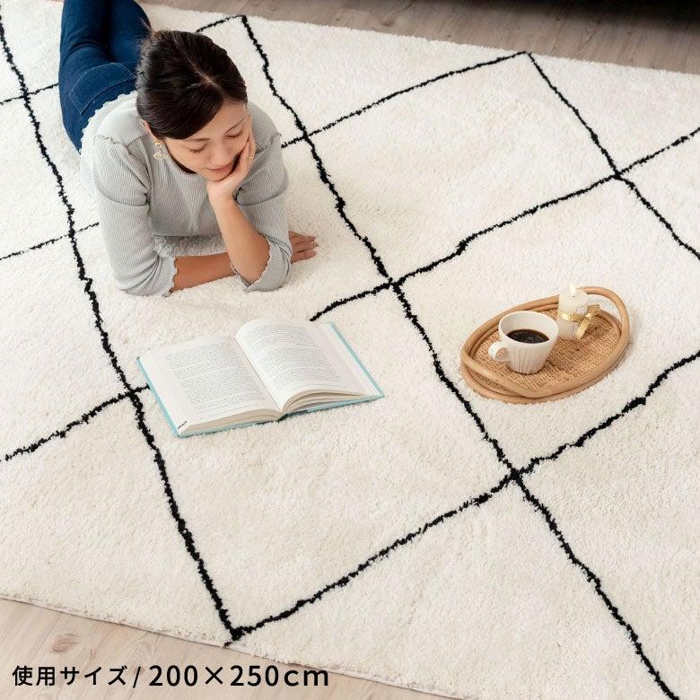 ラグ ラグマット 約 100×140cm ベニオワレン風 メッシュ 長方形 室内 カーペット ホットカーペット 床暖房対応 おしゃれ 北欧 b1c-83 | ELEMENTS（インテリア） | 17