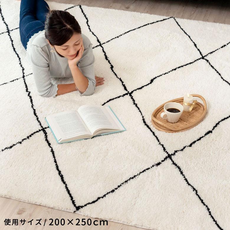 ラグ ラグマット 約 185×185cm ベニオワレン風 メッシュ 正方形 室内 カーペット ホットカーペット 床暖房対応 おしゃれ 北欧 b1e-83 | ELEMENTS（インテリア） | 21