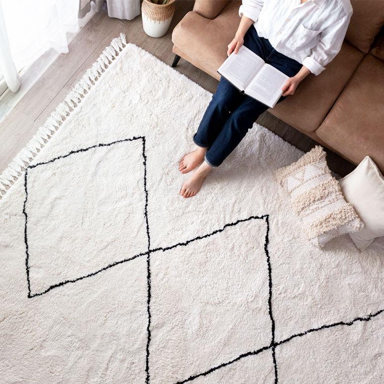 ラグ ラグマット 約 200×250cm ベニオワレン風 メッシュ 長方形 室内 カーペット ホットカーペット 床暖房対応 おしゃれ 北欧 b1f-83 | ELEMENTS（インテリア） | 10