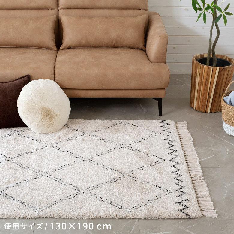 ラグ ラグマット 約 100×140cm ベニオワレン風 メッシュ 長方形 室内