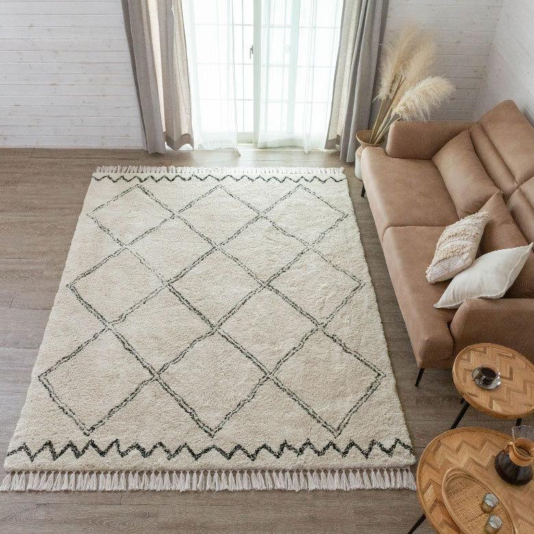 ラグ ラグマット 約 200×250cm ベニオワレン風 メッシュ 長方形 室内