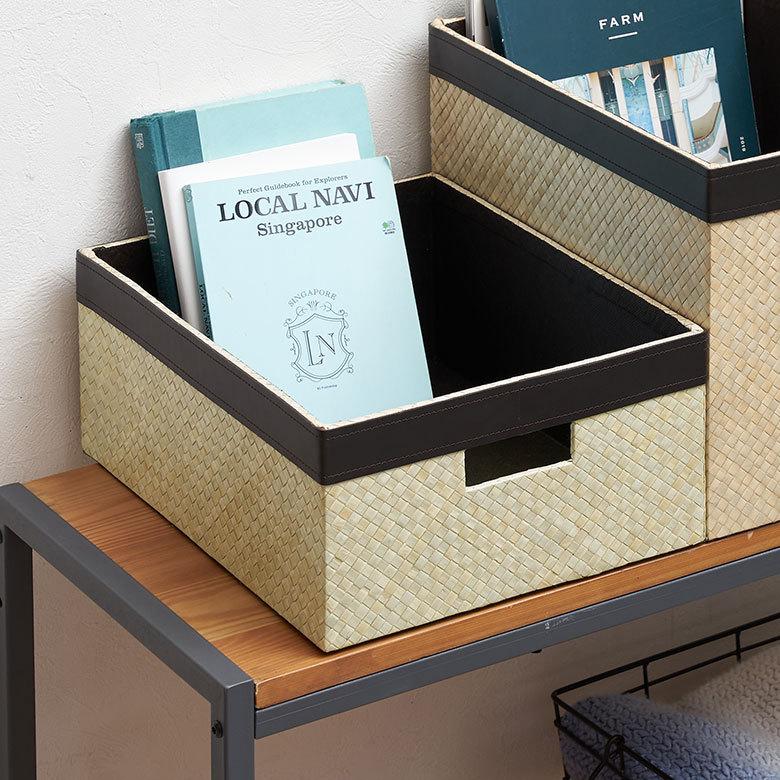 パンダン製ポイントレザーのスクエア収納ボックス Mサイズ 2色展開 アジア工房 bm-1174 | ブランド登録なし | 11