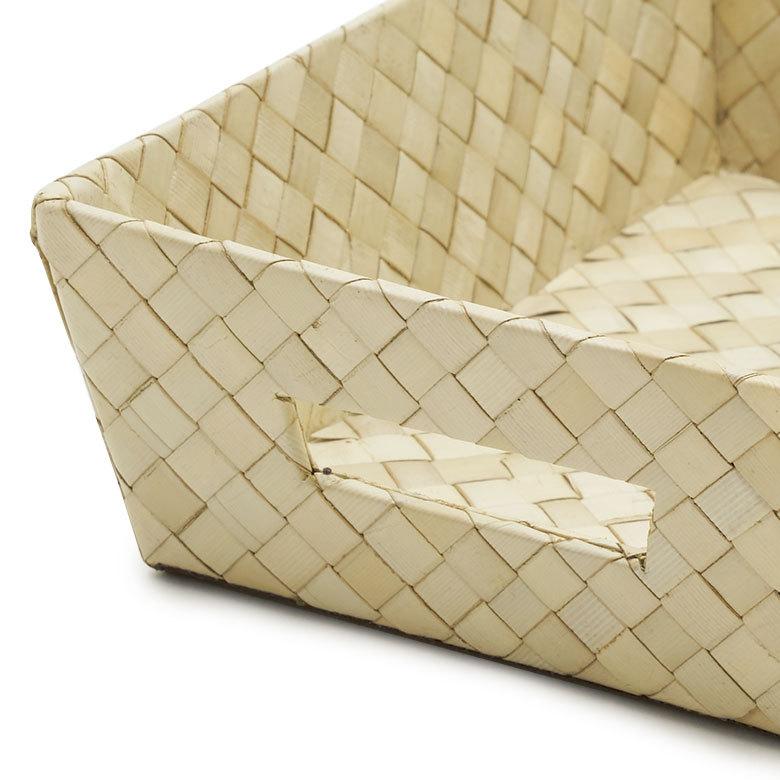 持ち手付き バスケット トレイ  Sサイズ パンダン 収納 トレー かご バスケット 整理 小物 入れ 籠 ケース ボックス ナチュラル 西海岸 bt-11736 | ELEMENTS（インテリア） | 02