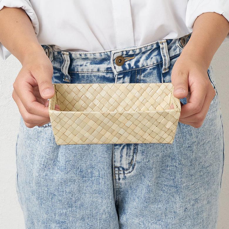 持ち手付き バスケット トレイ  Sサイズ パンダン 収納 トレー かご バスケット 整理 小物 入れ 籠 ケース ボックス ナチュラル 西海岸 bt-11736 | ELEMENTS（インテリア） | 03