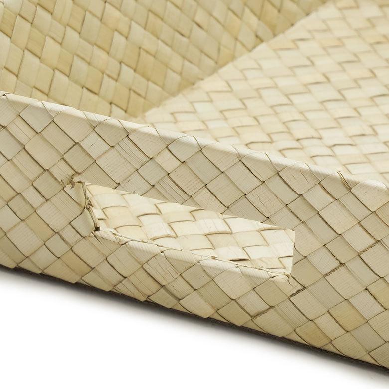 持ち手付き バスケット トレイ 小物入れ トレー デスク 机 整理 整頓 収納 小物 書類 入れ アジアン バリ 雑貨 パンダン Mサイズ ナチュラル 西海岸 bt-11738 | ELEMENTS（インテリア） | 02