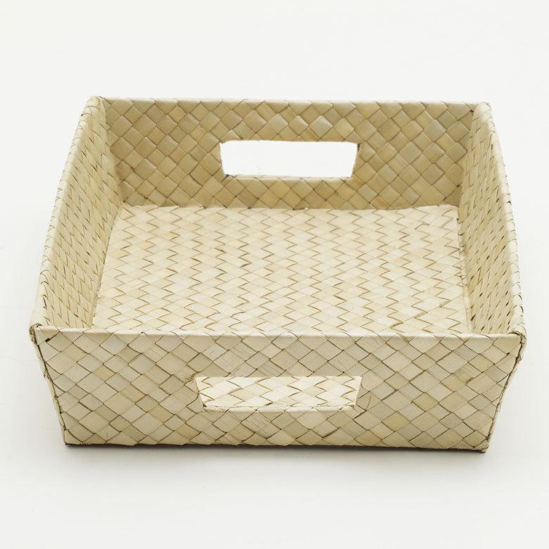 持ち手付き バスケット トレイ 小物入れ トレー デスク 机 整理 整頓 収納 小物 書類 入れ アジアン バリ 雑貨 パンダン Mサイズ ナチュラル 西海岸 bt-11738 | ELEMENTS（インテリア） | 05