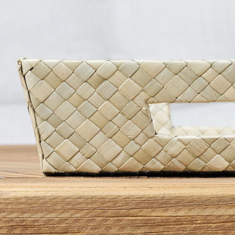 持ち手付き バスケット トレイ 小物入れ トレー デスク 机 整理 整頓 収納 小物 書類 入れ アジアン バリ 雑貨 パンダン Mサイズ ナチュラル 西海岸 bt-11738 | ELEMENTS（インテリア） | 07