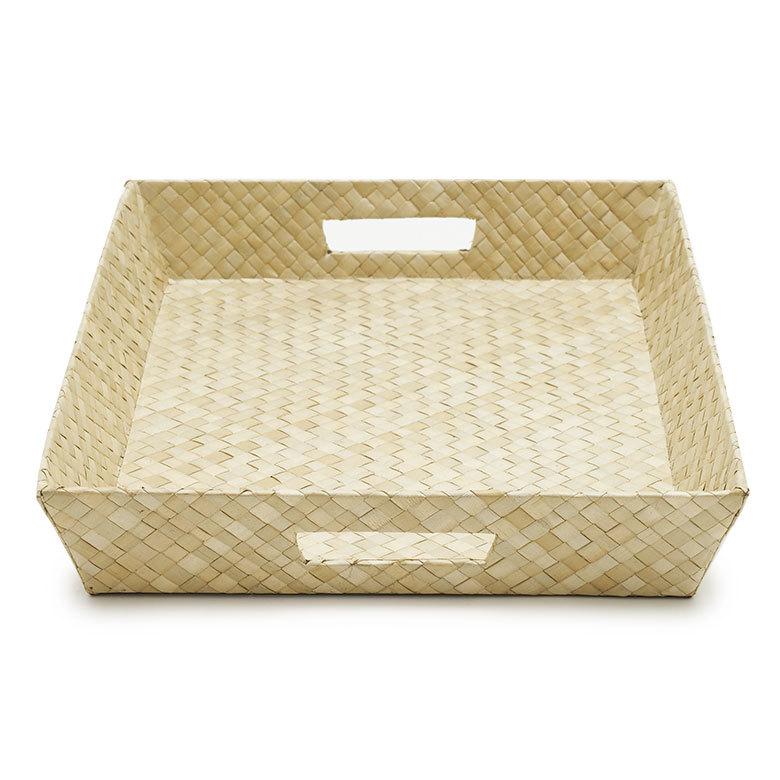 持ち手付き バスケット トレイ トレー デスク 机 整理 整頓 収納 小物 書類 入れ アジアン バリ 雑貨 パンダン Lサイズ ナチュラル 西海岸 bt-11740 | ELEMENTS（インテリア） | 04