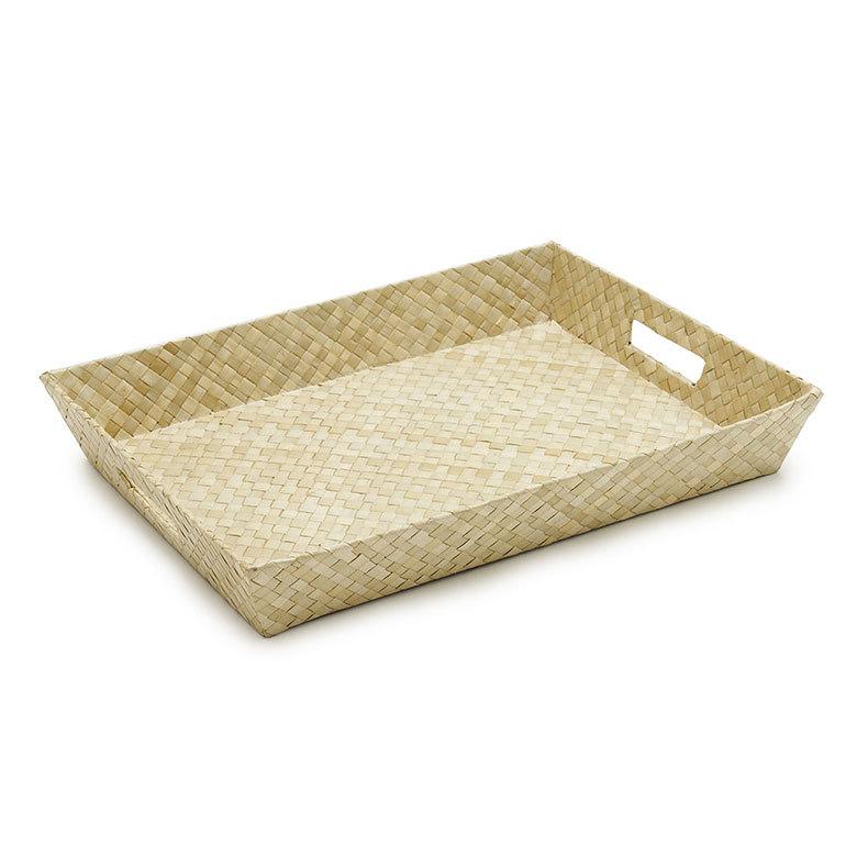 持ち手付き バスケット トレイ トレー デスク 机 整理 整頓 収納 小物 書類 入れ アジアン バリ 雑貨 パンダン Lサイズ ナチュラル 西海岸 bt-11740 | ELEMENTS（インテリア） | 05