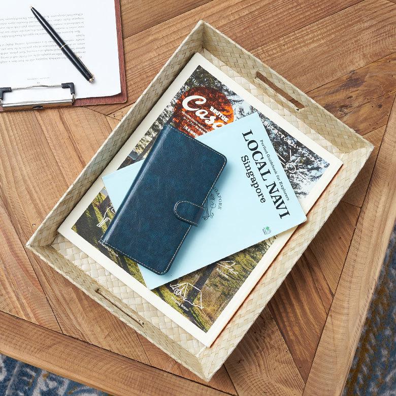 持ち手付き バスケット トレイ トレー デスク 机 整理 整頓 収納 小物 書類 入れ アジアン バリ 雑貨 パンダン Lサイズ ナチュラル 西海岸 bt-11740 | ELEMENTS（インテリア） | 08