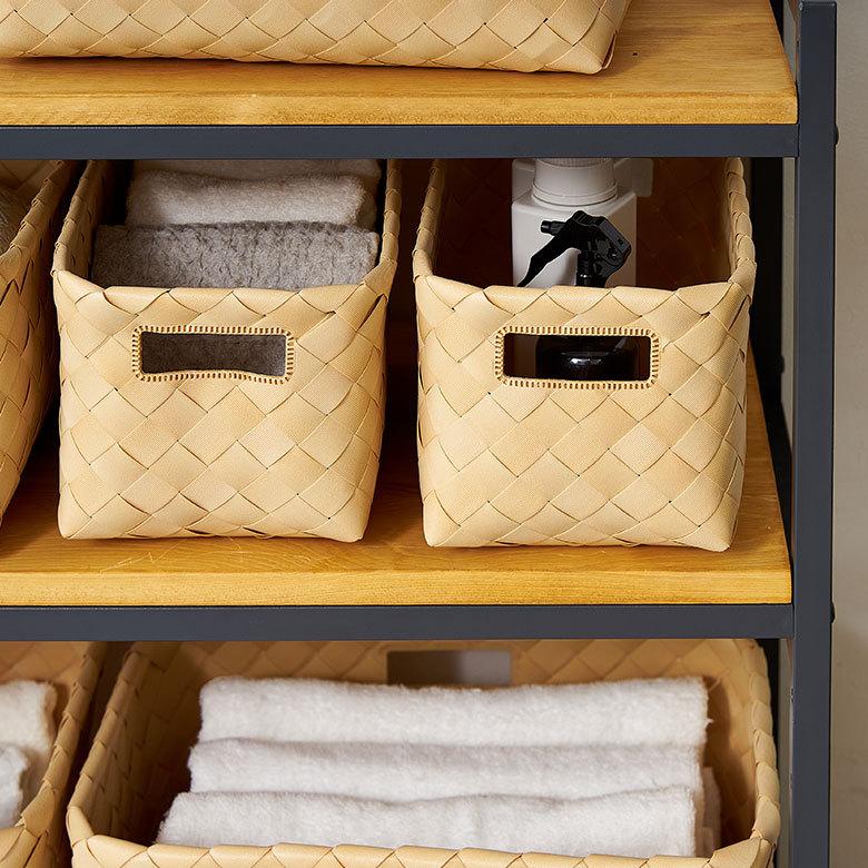 かご バスケット 洗える 白樺風 籠 ポリエチレン製 水洗い はっ水 撥水 収納 ボックス コスメ プランター おしゃれ 北欧  韓国 インテリア 西海岸 c-6 | ELEMENTS（インテリア） | 05