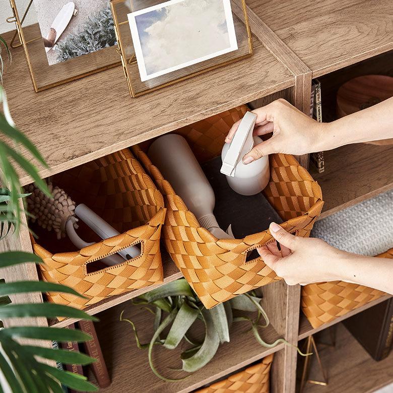 かご バスケット 洗える 白樺風 籠 ポリエチレン製 水洗い はっ水 撥水 収納 ボックス コスメ プランター おしゃれ 北欧  韓国 インテリア 西海岸 c-6 | ELEMENTS（インテリア） | 10