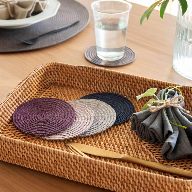 コースター  おしゃれ テーブルウェア 水洗い 和 モダン 丸 正円 ラウンド プレース プレイスコースター 1枚 グレイッシュ 5色 キッチン Riche リッシュ c-67000 | ELEMENTS（インテリア） | 22