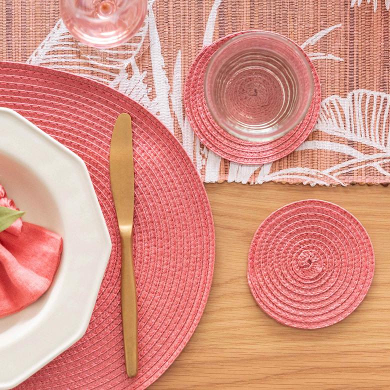 コースター おしゃれ テーブルウェア 水洗い 和 モダン 丸 正円 ラウンド プレース プレイスコースター 1枚 トロピカル カラフル 3色 Riche リッシュ c-67001 | ELEMENTS（インテリア） | 15