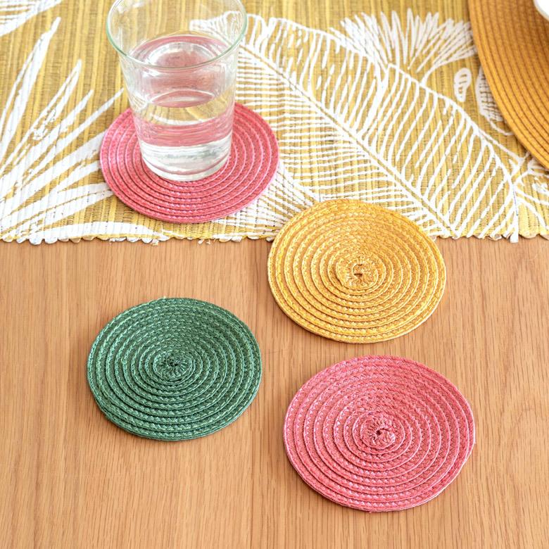 コースター おしゃれ テーブルウェア 水洗い 和 モダン 丸 正円 ラウンド プレース プレイスコースター 1枚 トロピカル カラフル 3色 Riche リッシュ c-67001 | ELEMENTS（インテリア） | 17