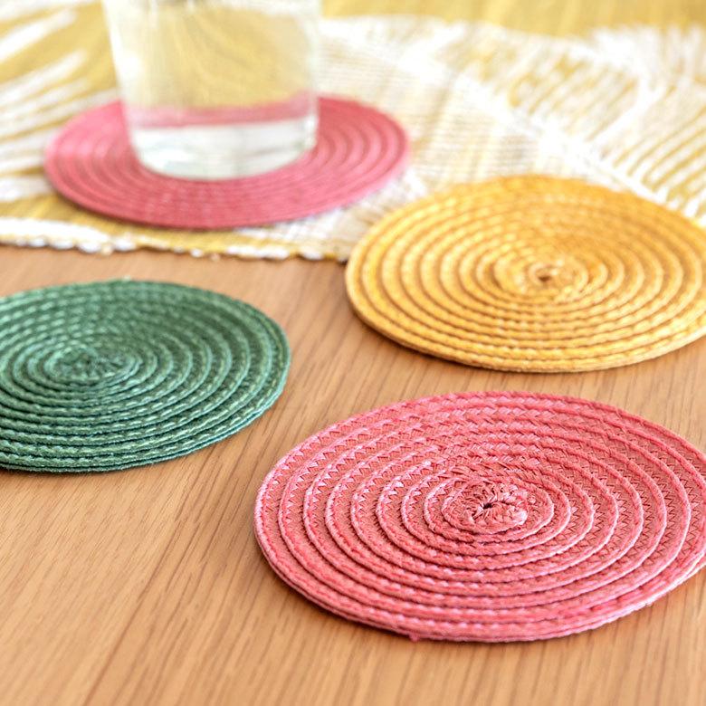 ELEMENTS コースター おしゃれ テーブルウェア 水洗い 和 モダン 丸 正