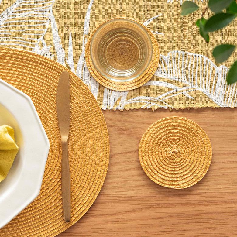 ELEMENTS コースター おしゃれ テーブルウェア 水洗い 和 モダン 丸 正