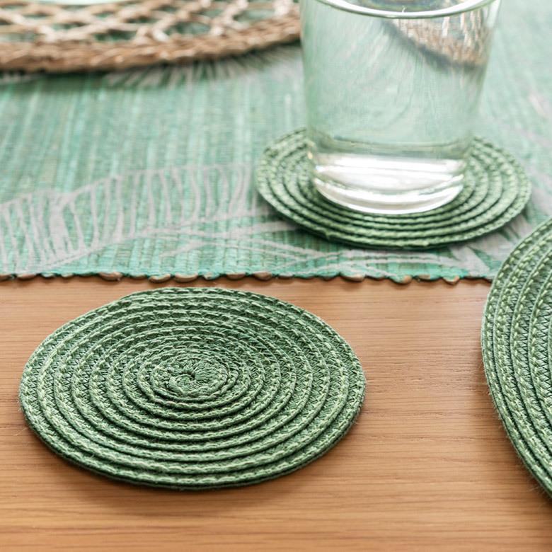 コースター おしゃれ テーブルウェア 水洗い 和 モダン 丸 正円 ラウンド プレース プレイスコースター 1枚 トロピカル カラフル 3色 Riche リッシュ c-67001 | ELEMENTS（インテリア） | 12