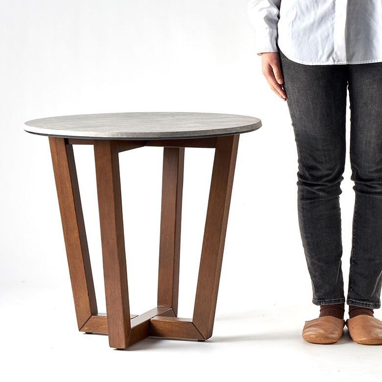 サイド テーブル カフェ ナイト ソファ 直径 60cm 高さ 55cm ストーン 風 コンクリート 調 リビング 寝室 モダン ホテル 店舗 ディスプレイ c-84313 | ELEMENTS（インテリア） | 19