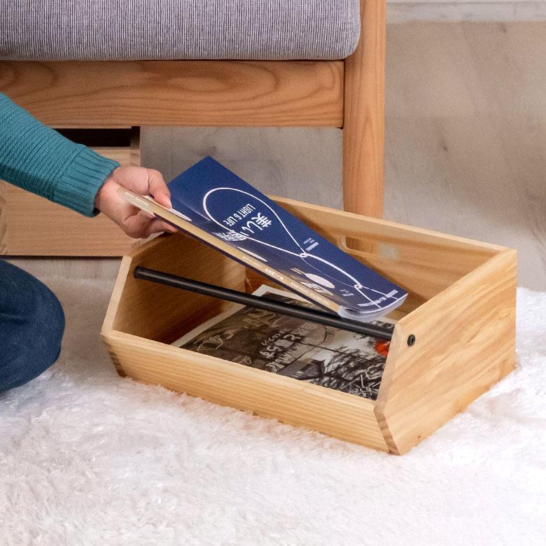 ウッドコンテナボックス Lサイズ 収納 引き出し 木製 スタッキング アンティーク オープン 持ち手付き ヴィンテージ アメリカン インダストリアル cl-g-6 | ブランド登録なし | 09