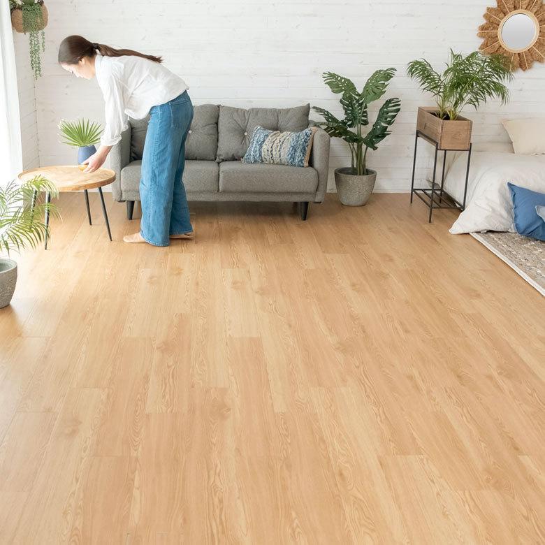 フロアタイル 置くだけ シート マット 敷くだけ タイル フローリング材 床材 カーペット DIY リフォーム 木目調 ウッド 12枚セット トイレ 玄関 cl-lf-2 | ブランド登録なし | 17