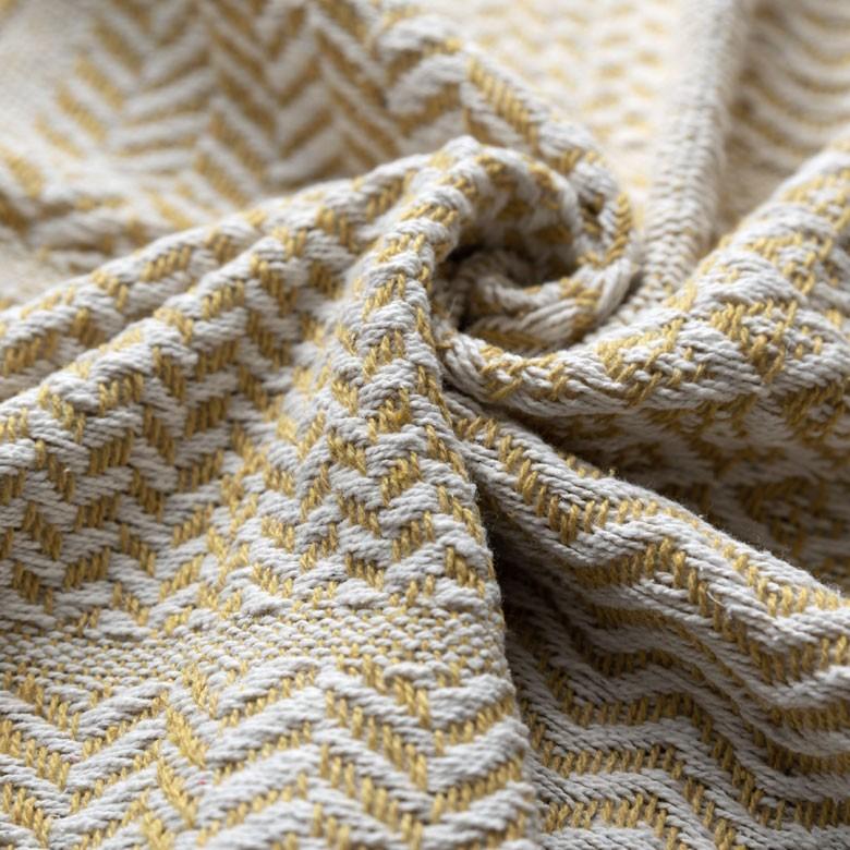 ブランケット ひざ掛け 約130×170cm 膝掛け ニットブランケット 毛布 大判 イエロー ジオメトリック柄 ダイヤモンド柄 肩掛 インド綿 コットン 防寒 d-3440 | ELEMENTS（インテリア） | 13